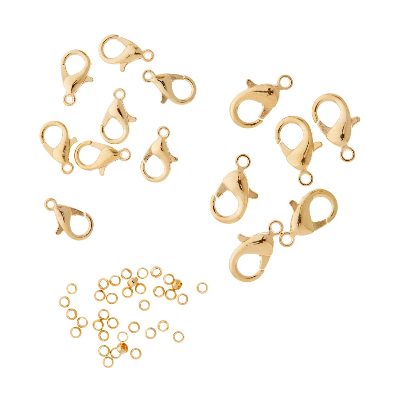 12 Pack: Gold Lobster Clasps & Crimp Beads by Bead Landing™